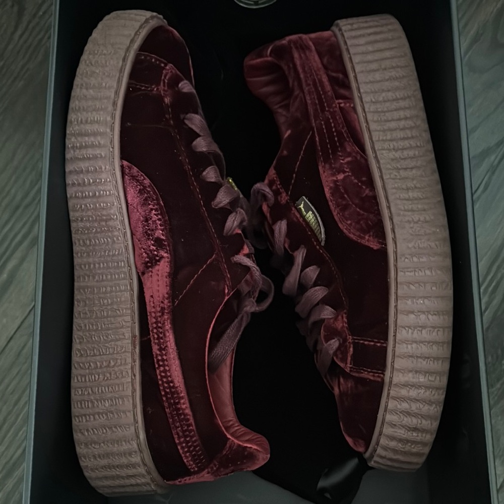 Puma Burgundy Velvet Sneakers